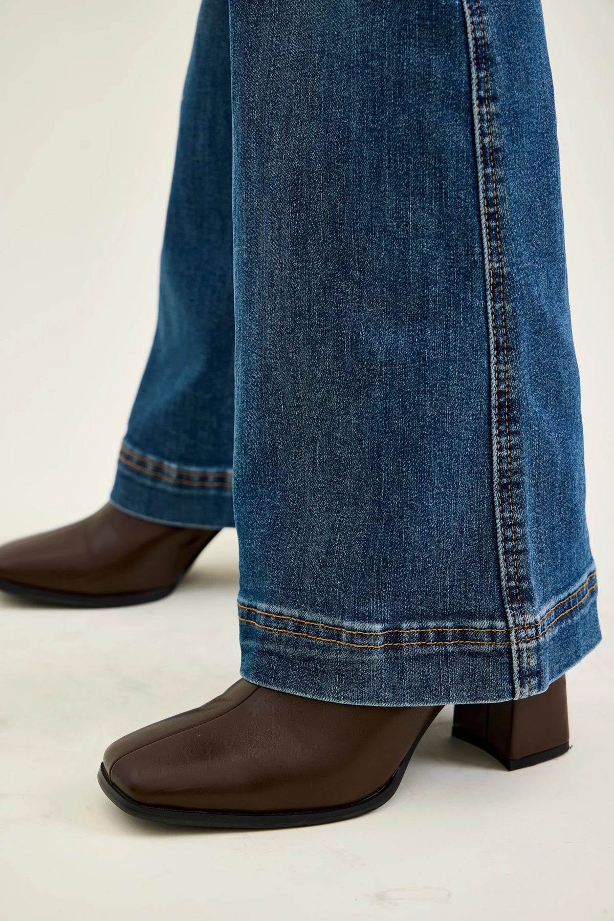 HW Petite Flare Tummy Control Double Button Jeans