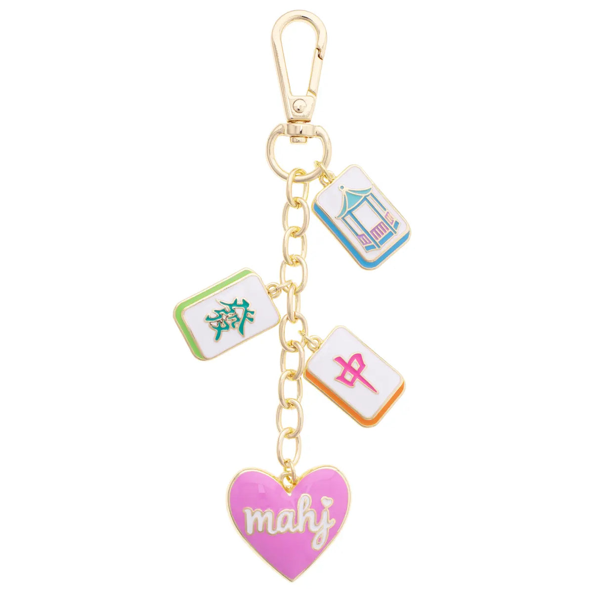 Oh My Mahj Heart Cluster Bag Charm