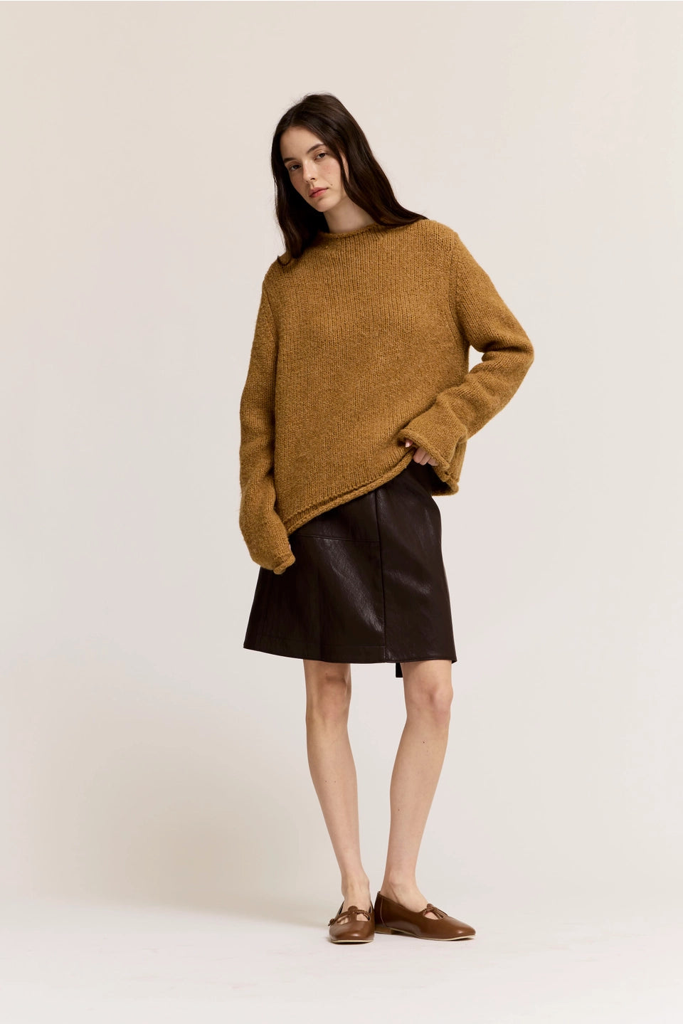 Rolled Edge Sweater Top