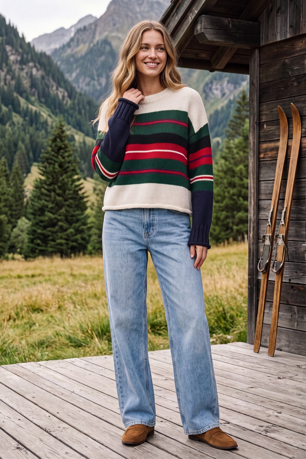 Long Sleeve Striped Sweater Top