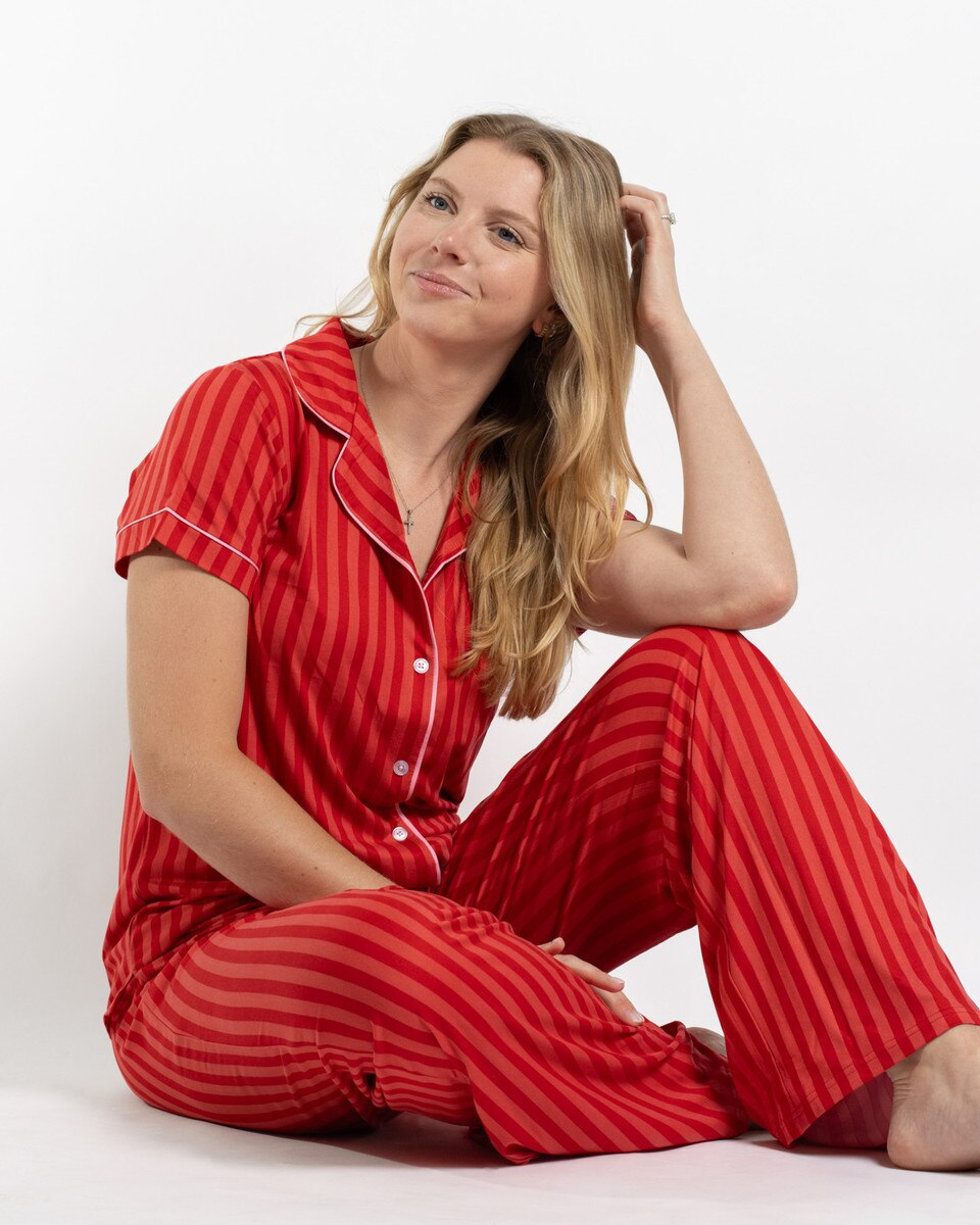 Carissa Stripe Button Up Sleep Shirt