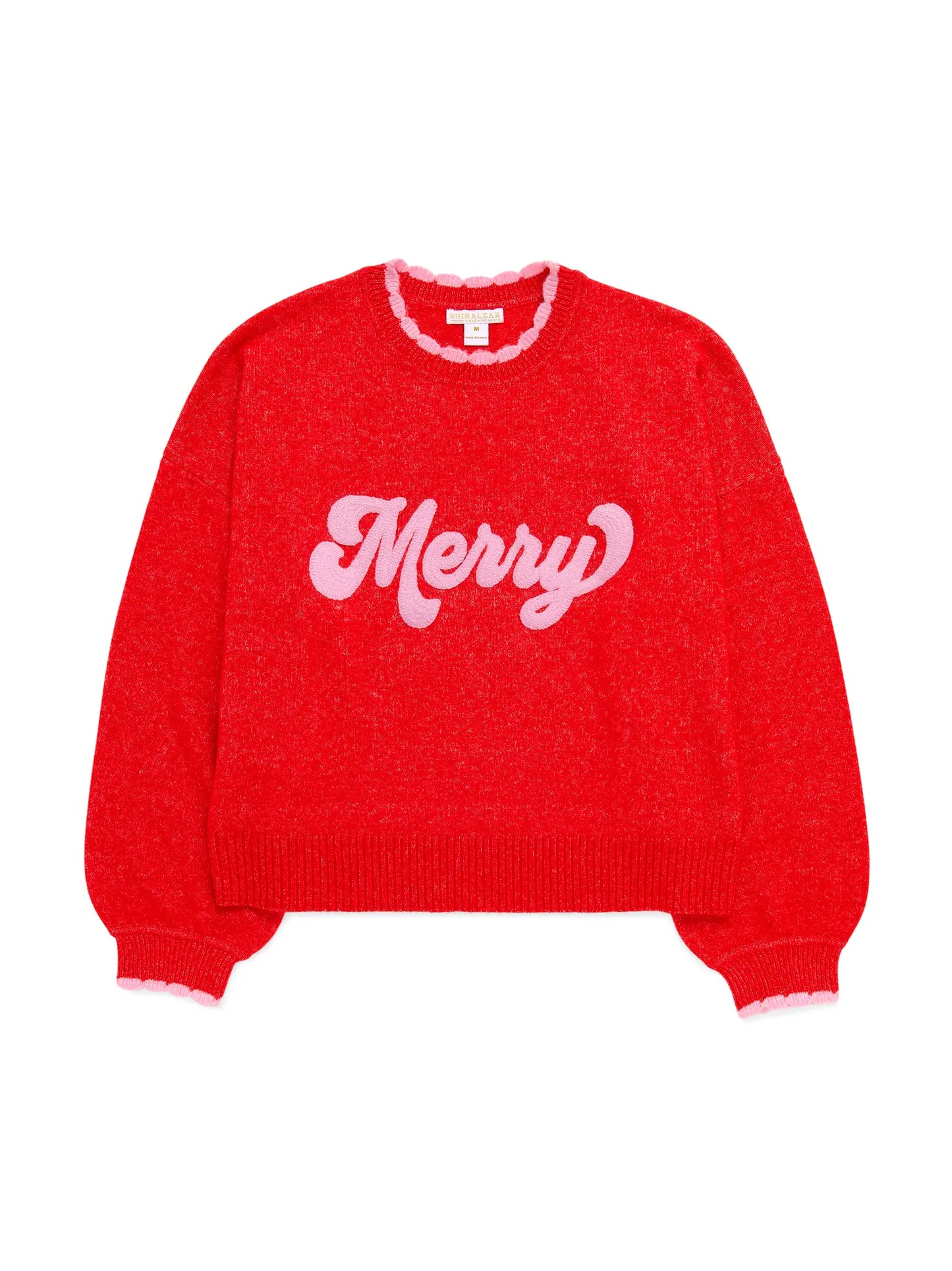 Merry Scallop Trim Relaxed Sweater