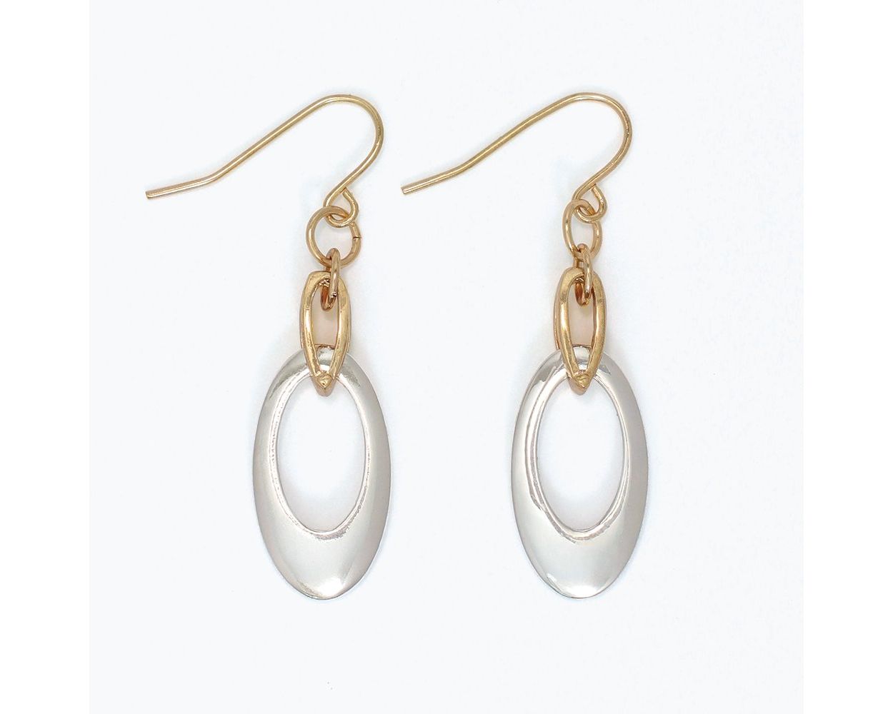 TwoTone Open Drop Earrings