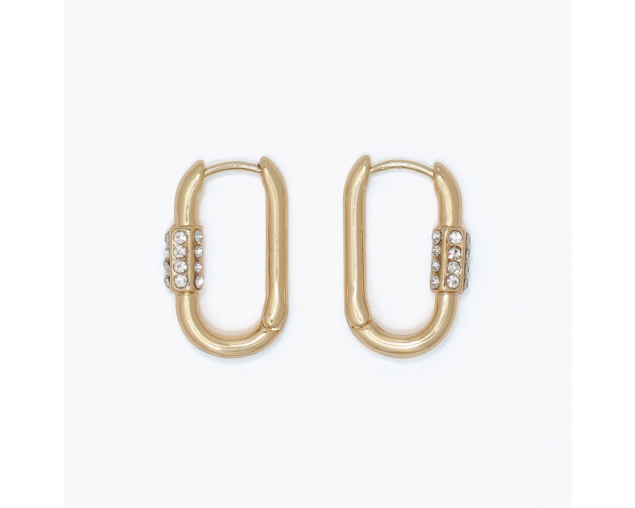 Gold Crystal Hoop Earrings