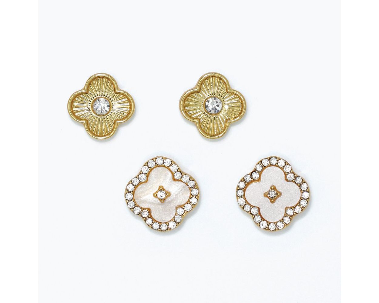 Clover Crystal Stud Earrings