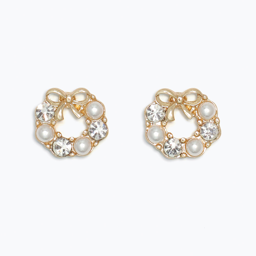 Crystal Pearl Wreath Earrings