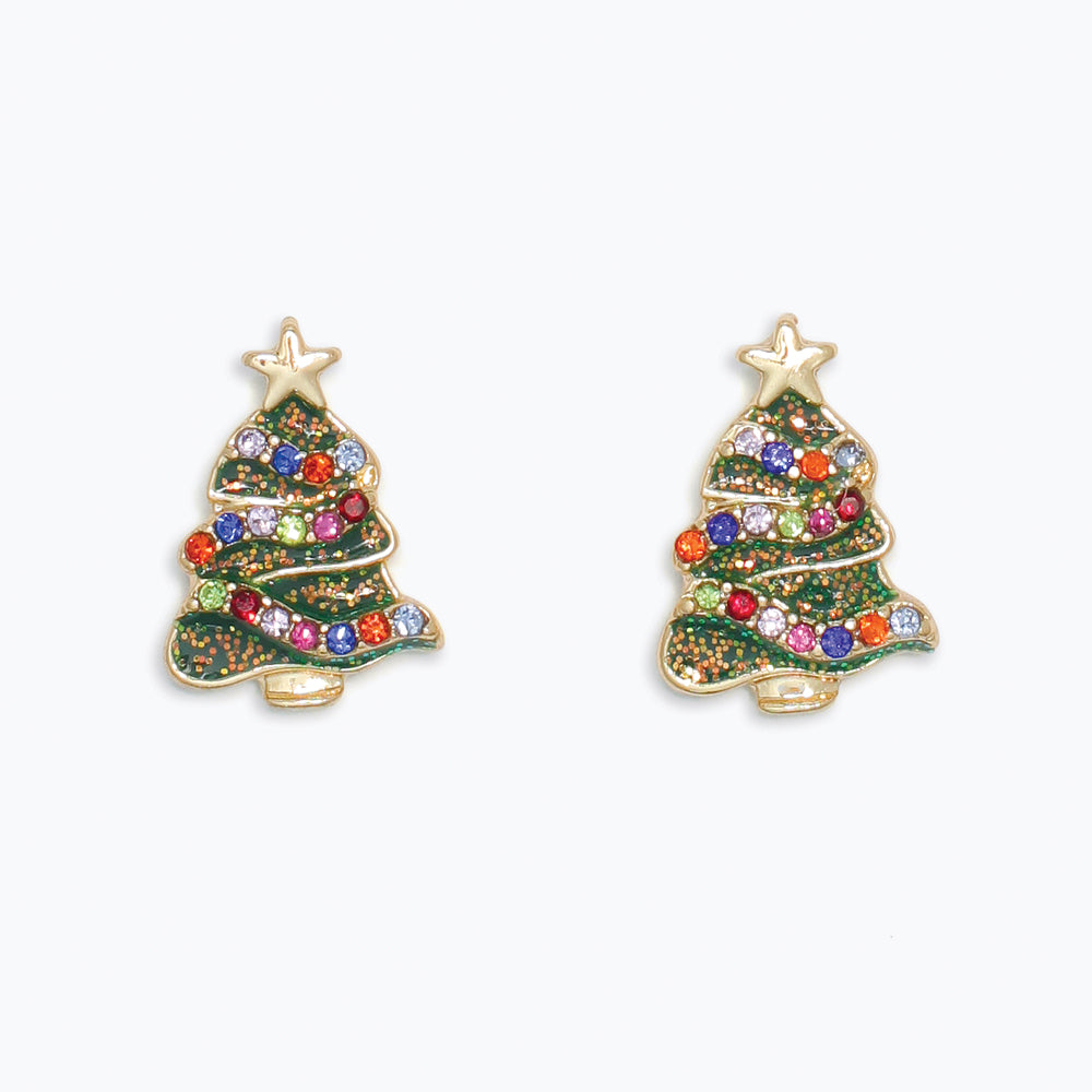 Crystal Christmas Tree Earrings
