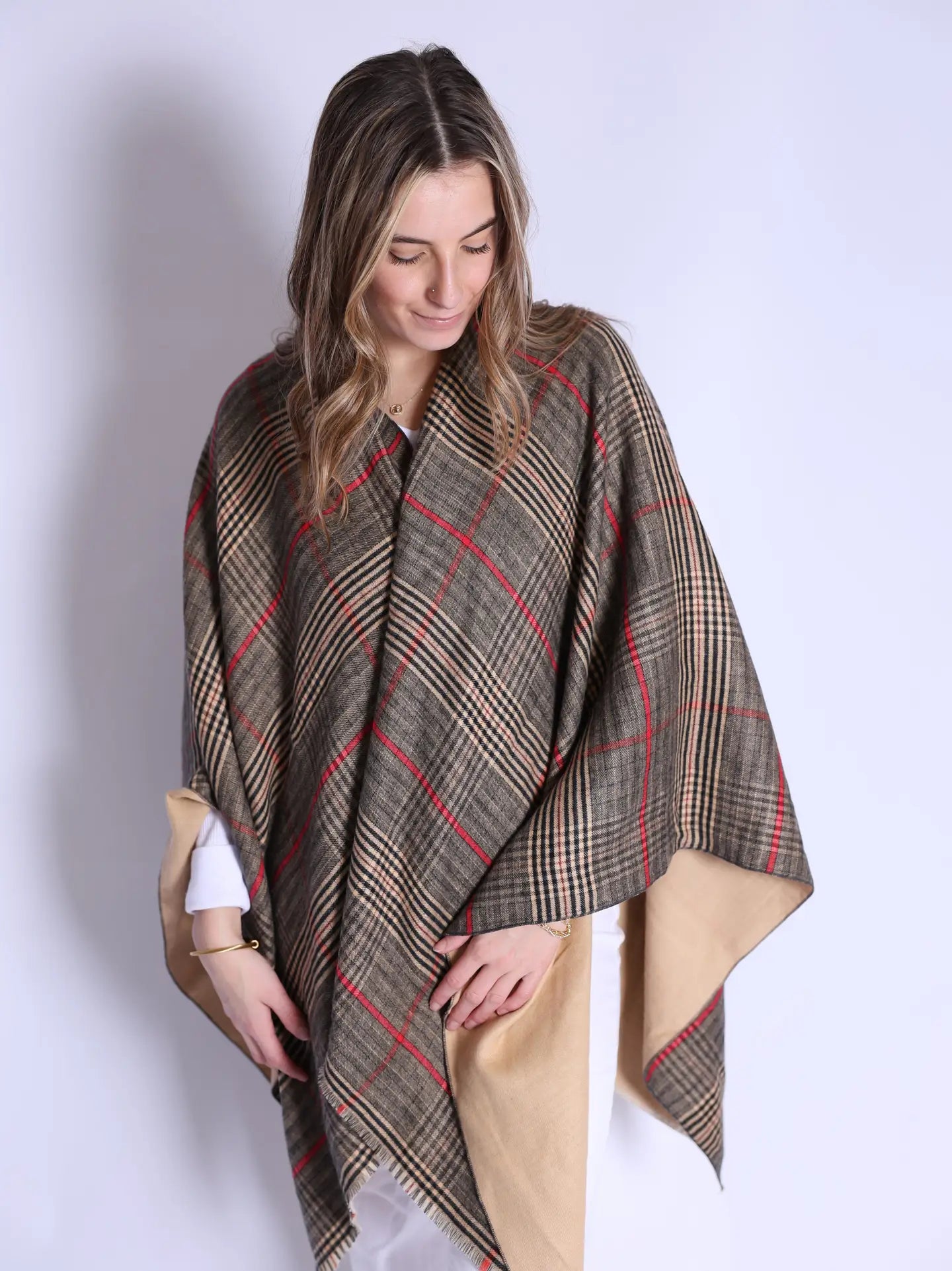 Classic Plaid Keyhole Ruana