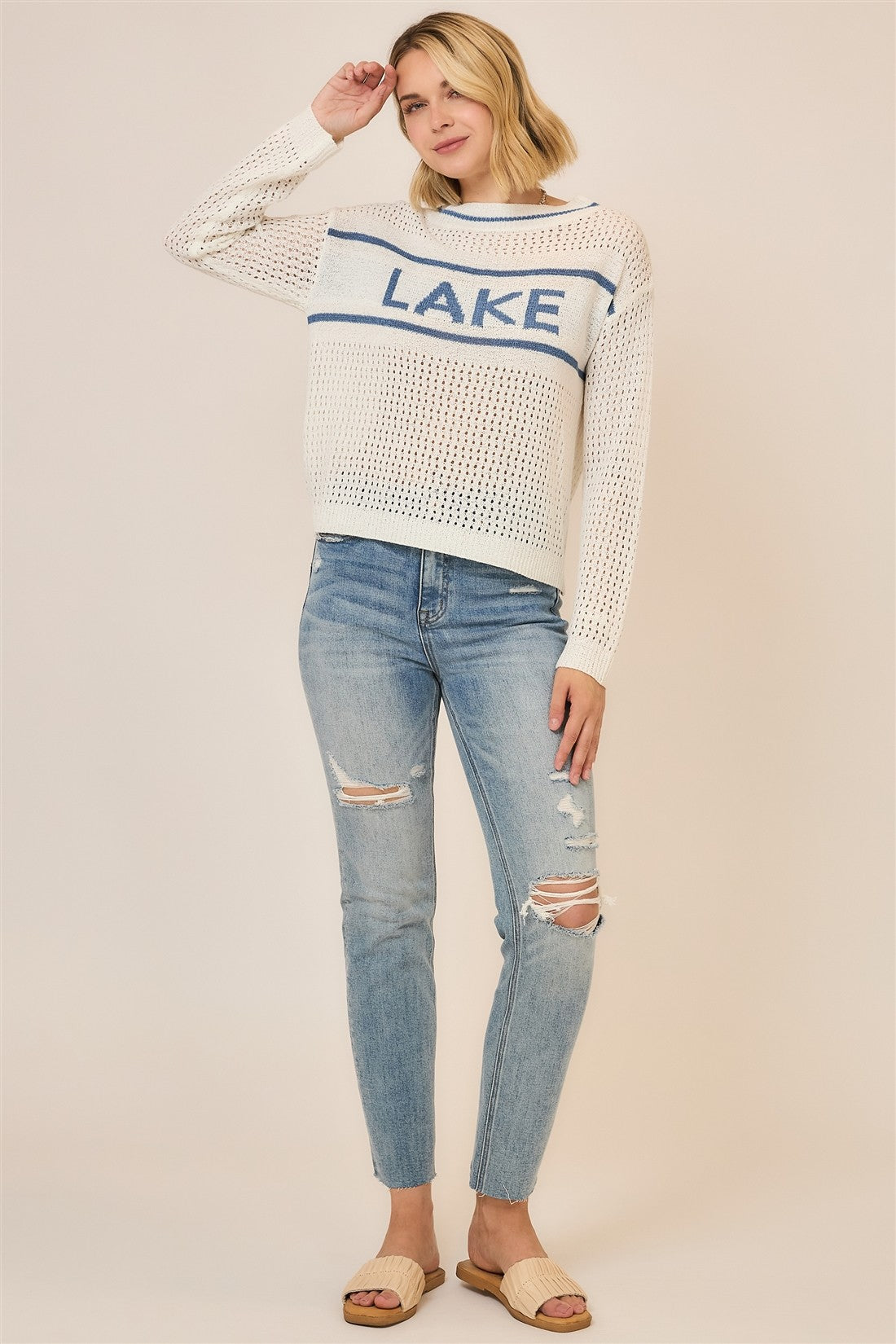 Open Light Knit Lake Pullover Sweater