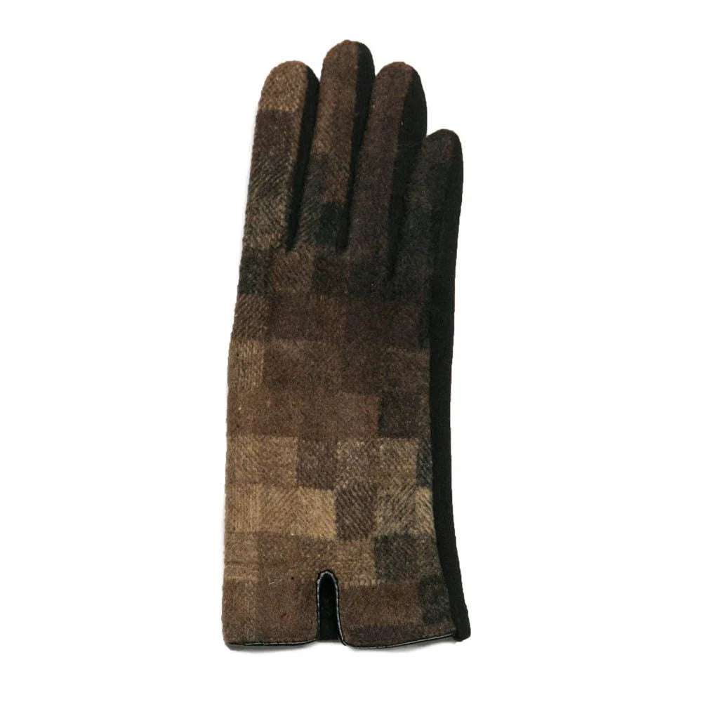 Sherry Plaid Touchscreen Winter Gloves