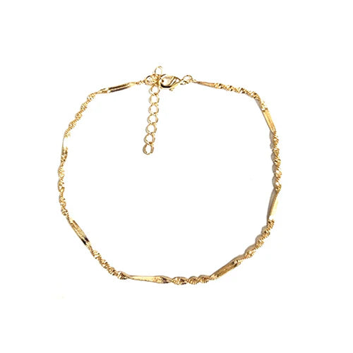 Yellow Gold Twist Chain Anklet