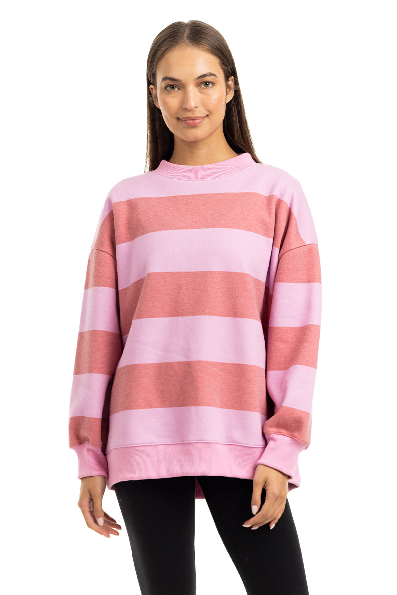 Striped Mockneck Sweatshirt