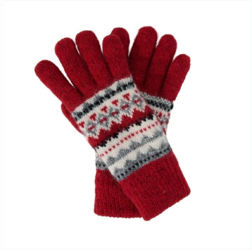 Cranberry Aspen Fair Isle Gloves
