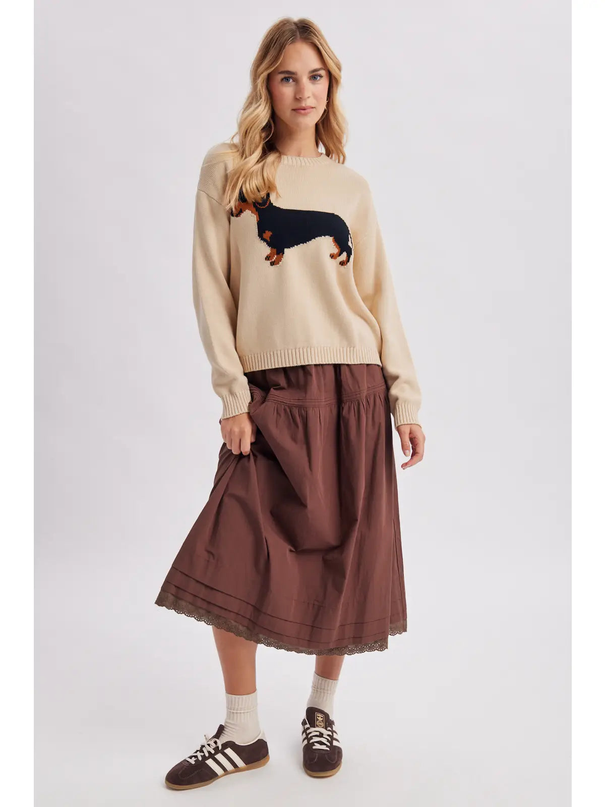 Dachshund Dog Graphic Knit Sweater