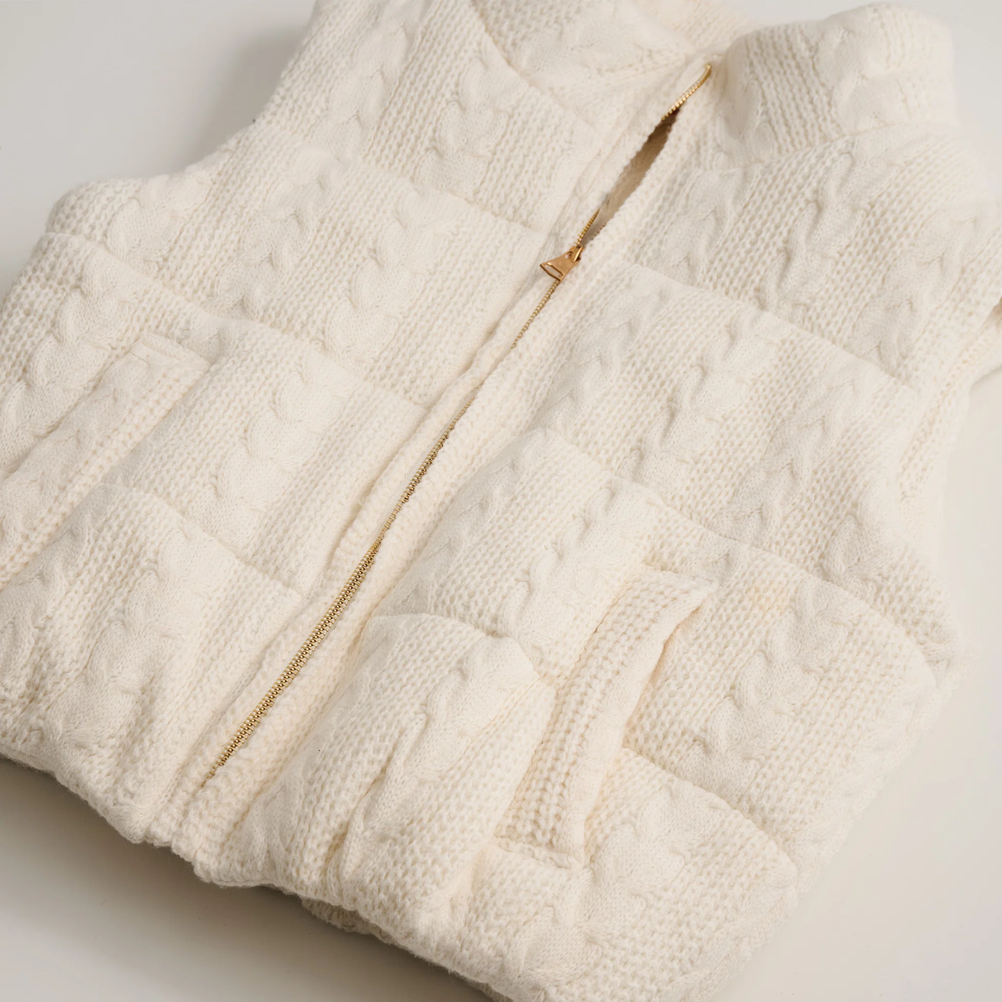 Claire Cable Knit Puffer Vest