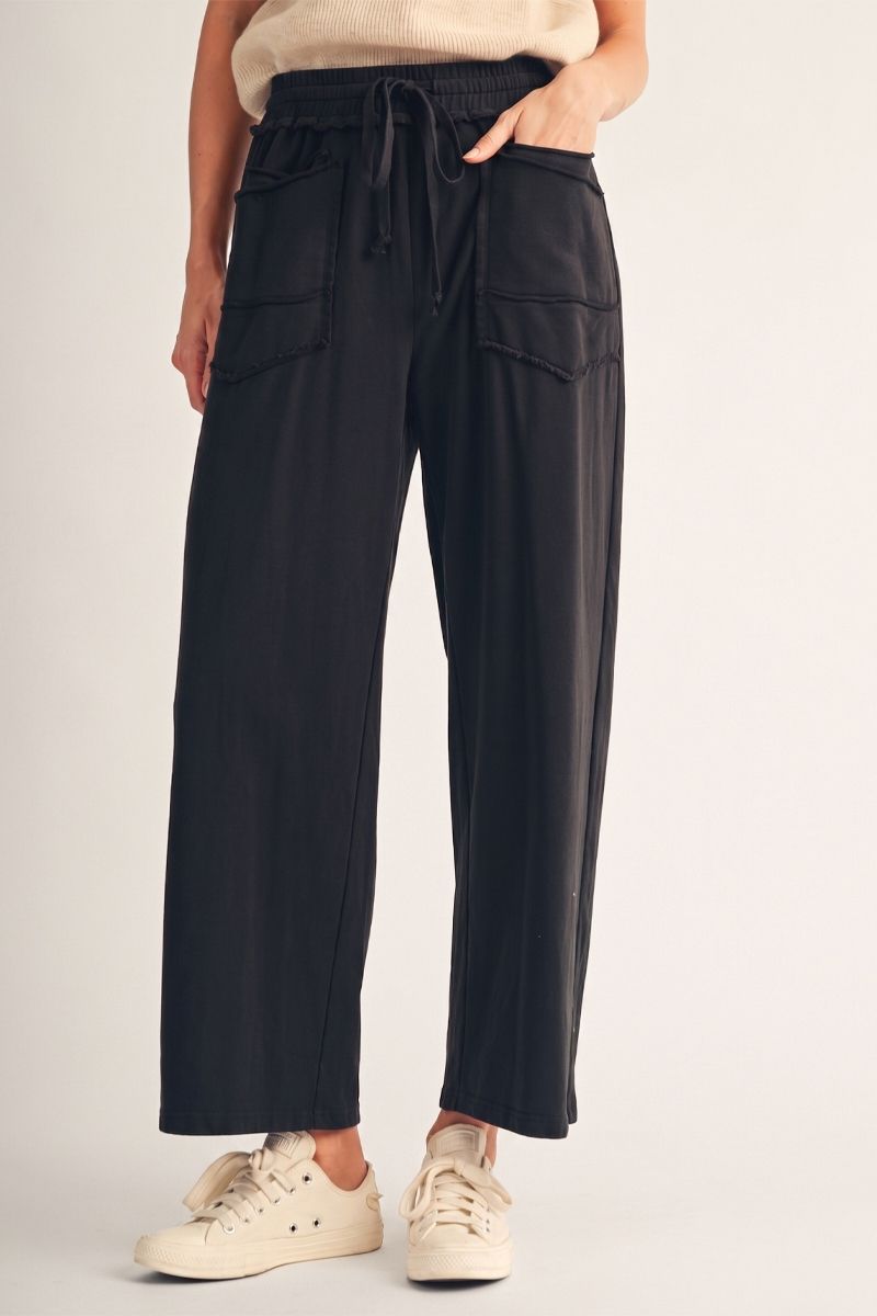 Drawstring Waist Wide Leg Sweatpants
