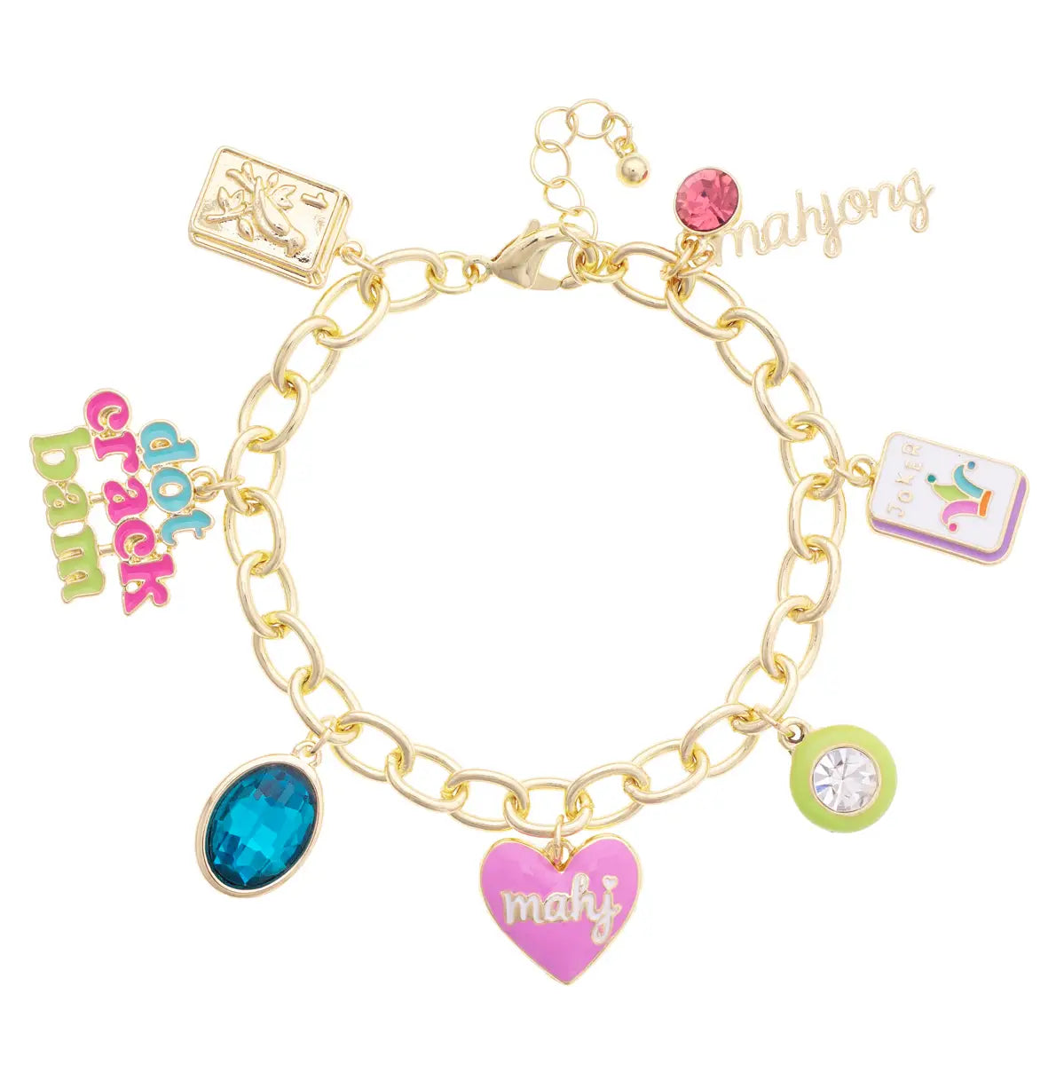 I'm Just A (Mahj) Girl Enamel Charm Bracelet
