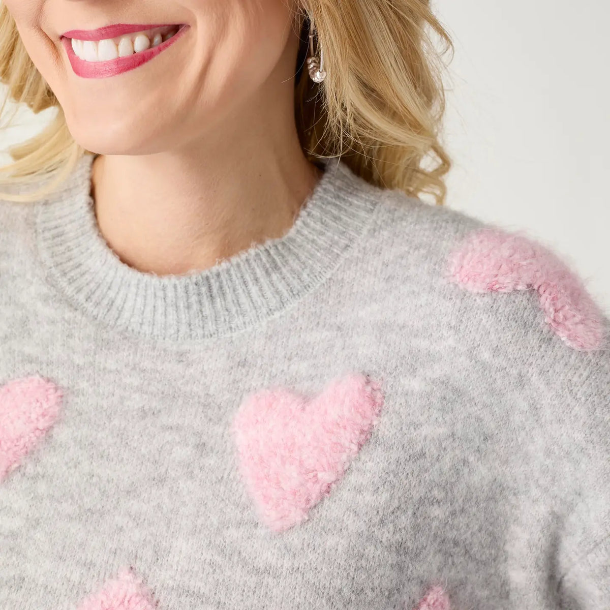 Multi Heart Crew Neck Sweater