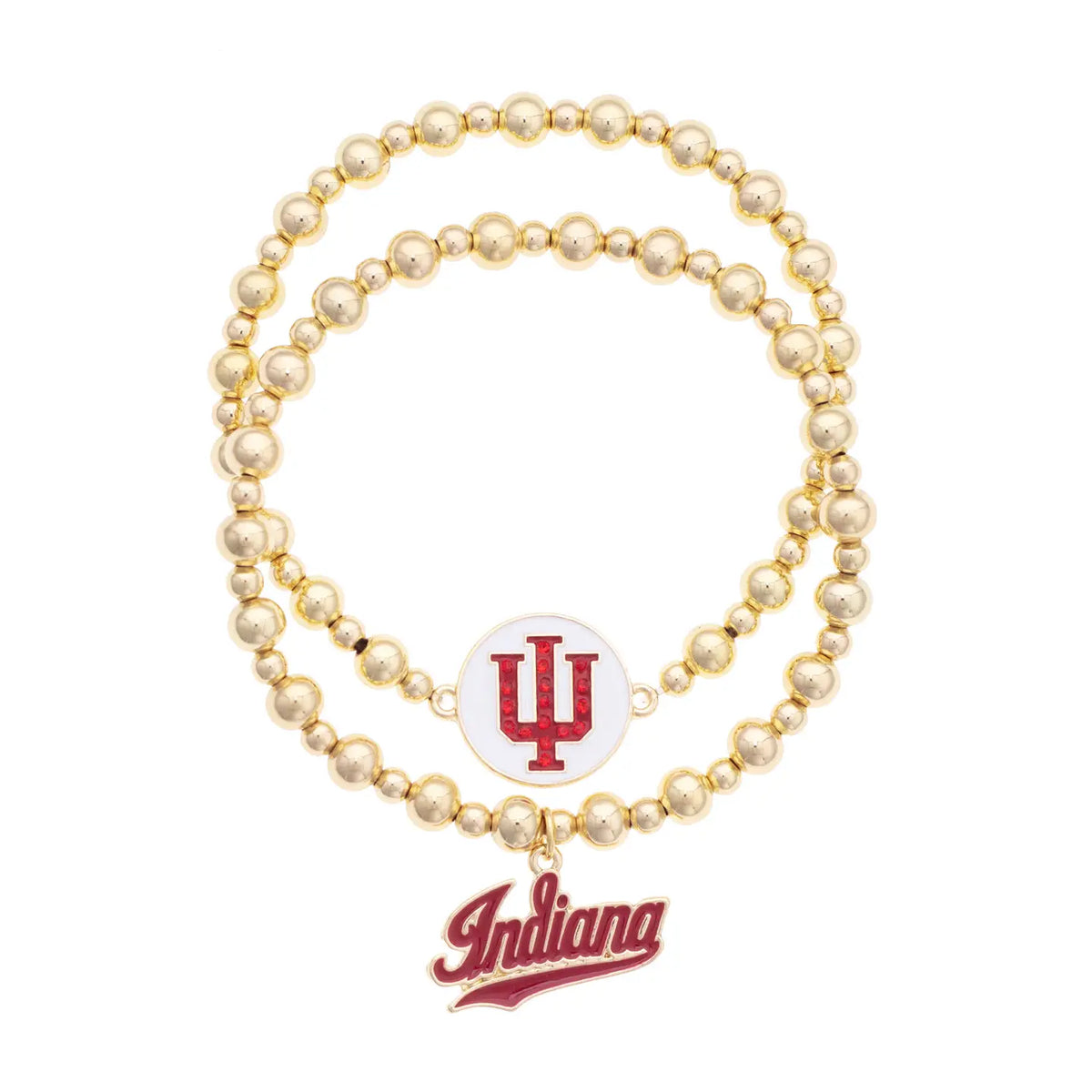 Indiana Hoosiers Ball Bead Bracelet Set of 2