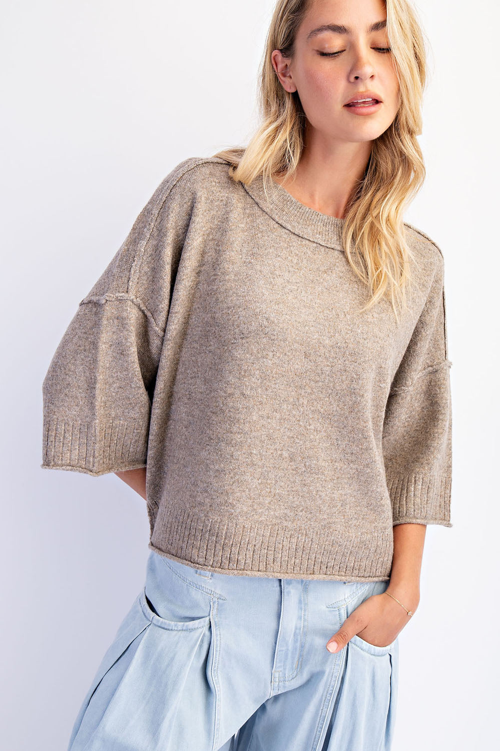 Crew Neck Oversized Sweater | 3 Colors Available