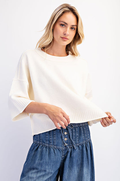 Crew Neck Oversized Sweater | 3 Colors Available
