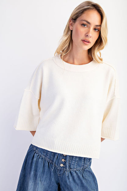 Crew Neck Oversized Sweater | 3 Colors Available