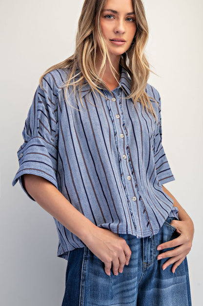 Seaside Cotton Stripe Shirt