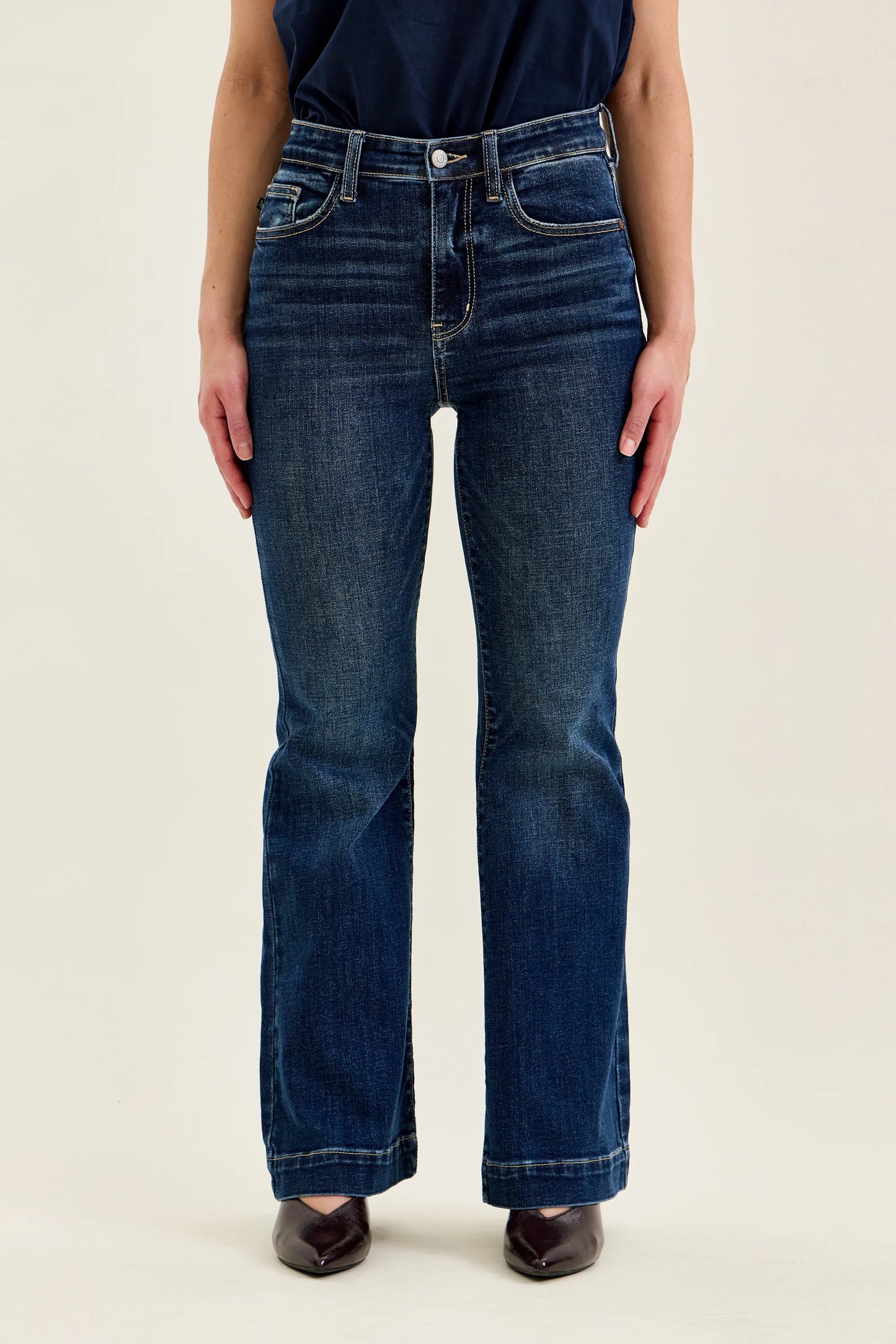HW Petite Trouser Flare Jeans