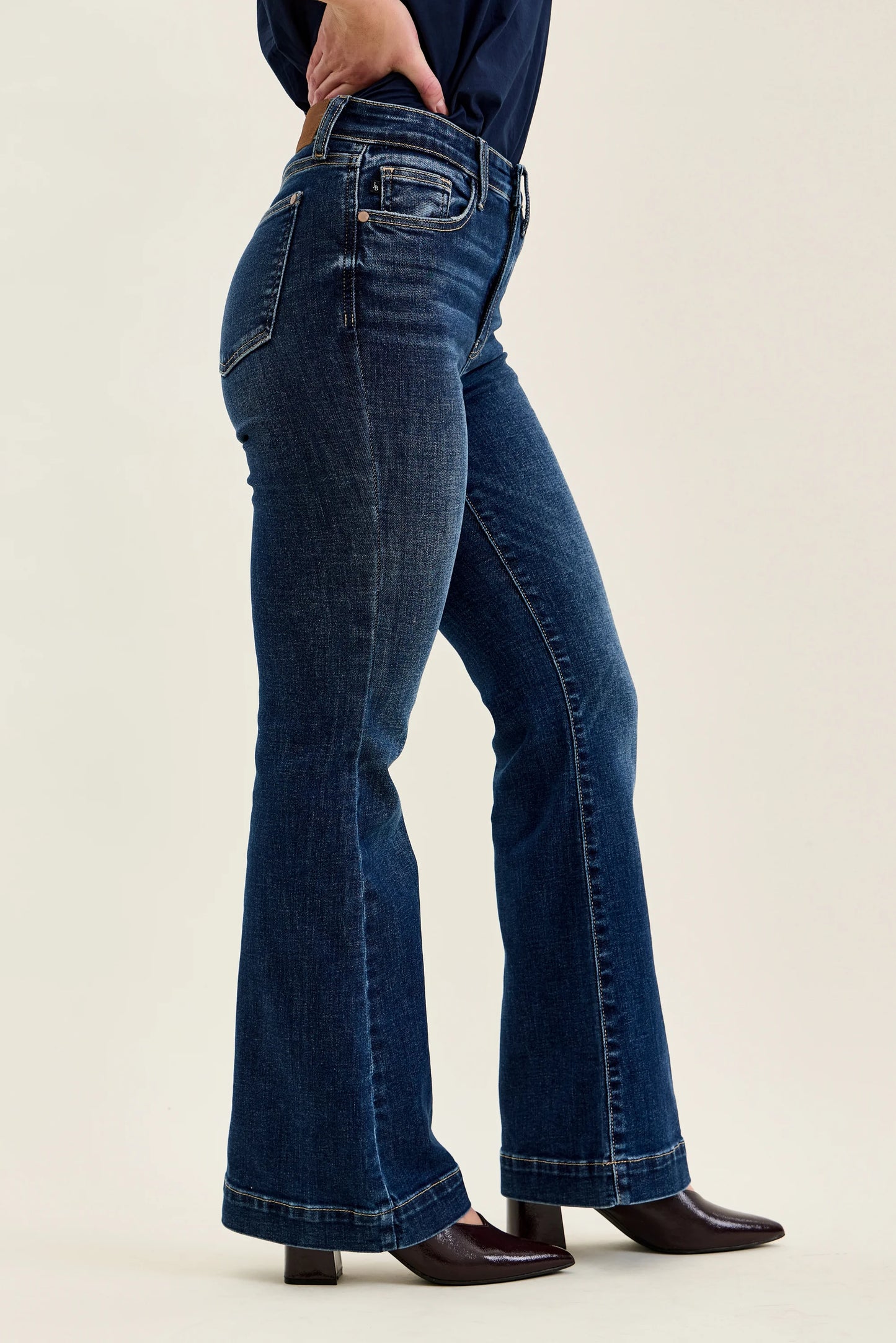 HW Petite Trouser Flare Jeans