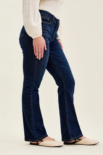Mid Rise Petite Dark Wash Bootcut Jeans