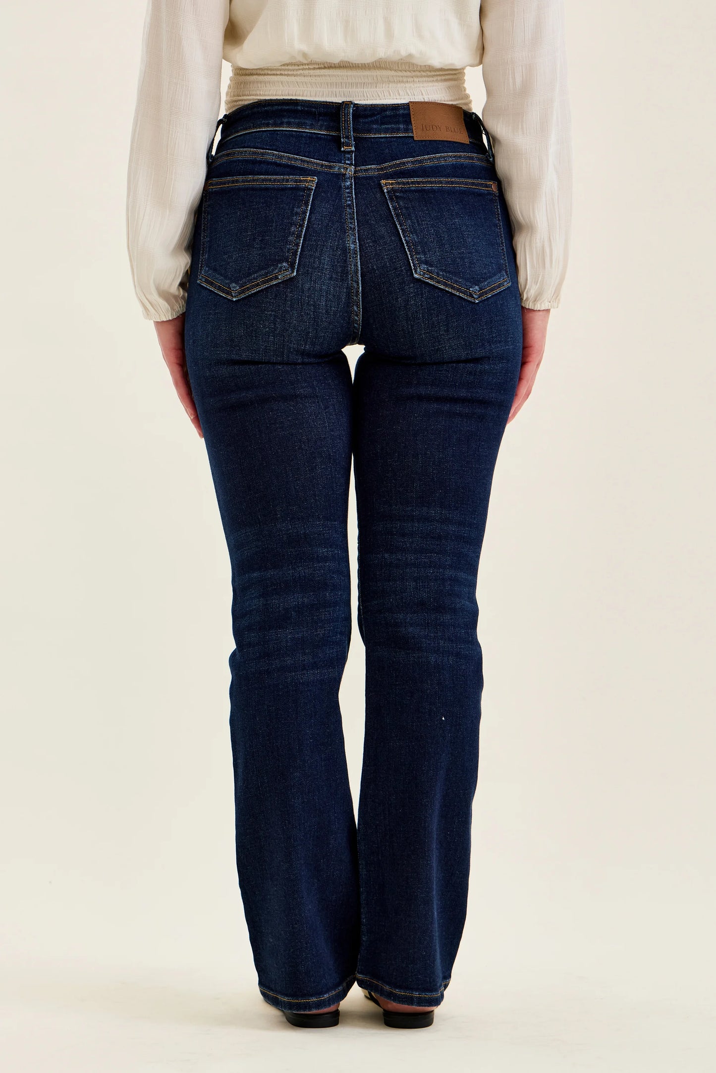 Mid Rise Petite Dark Wash Bootcut Jeans