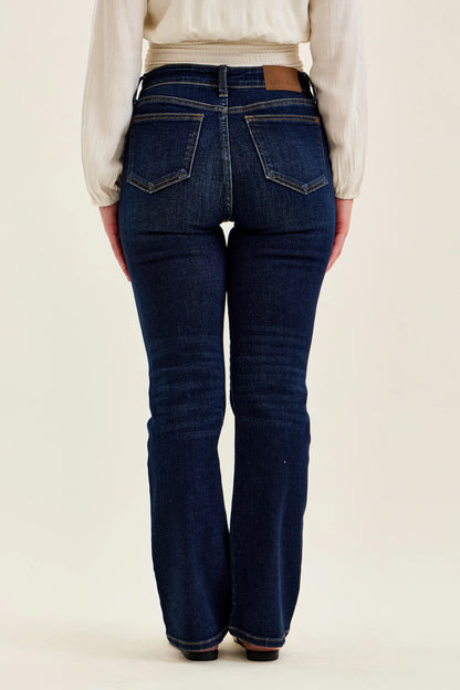 Mid Rise Petite Dark Wash Bootcut Jeans