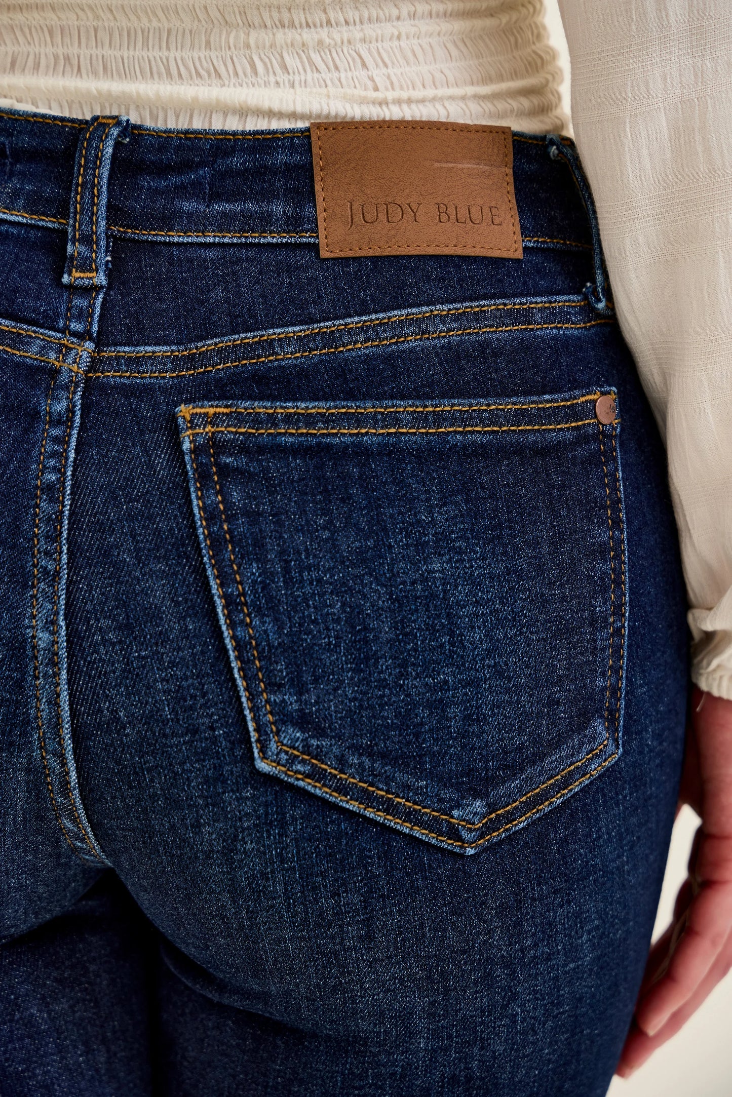 Mid Rise Petite Dark Wash Bootcut Jeans