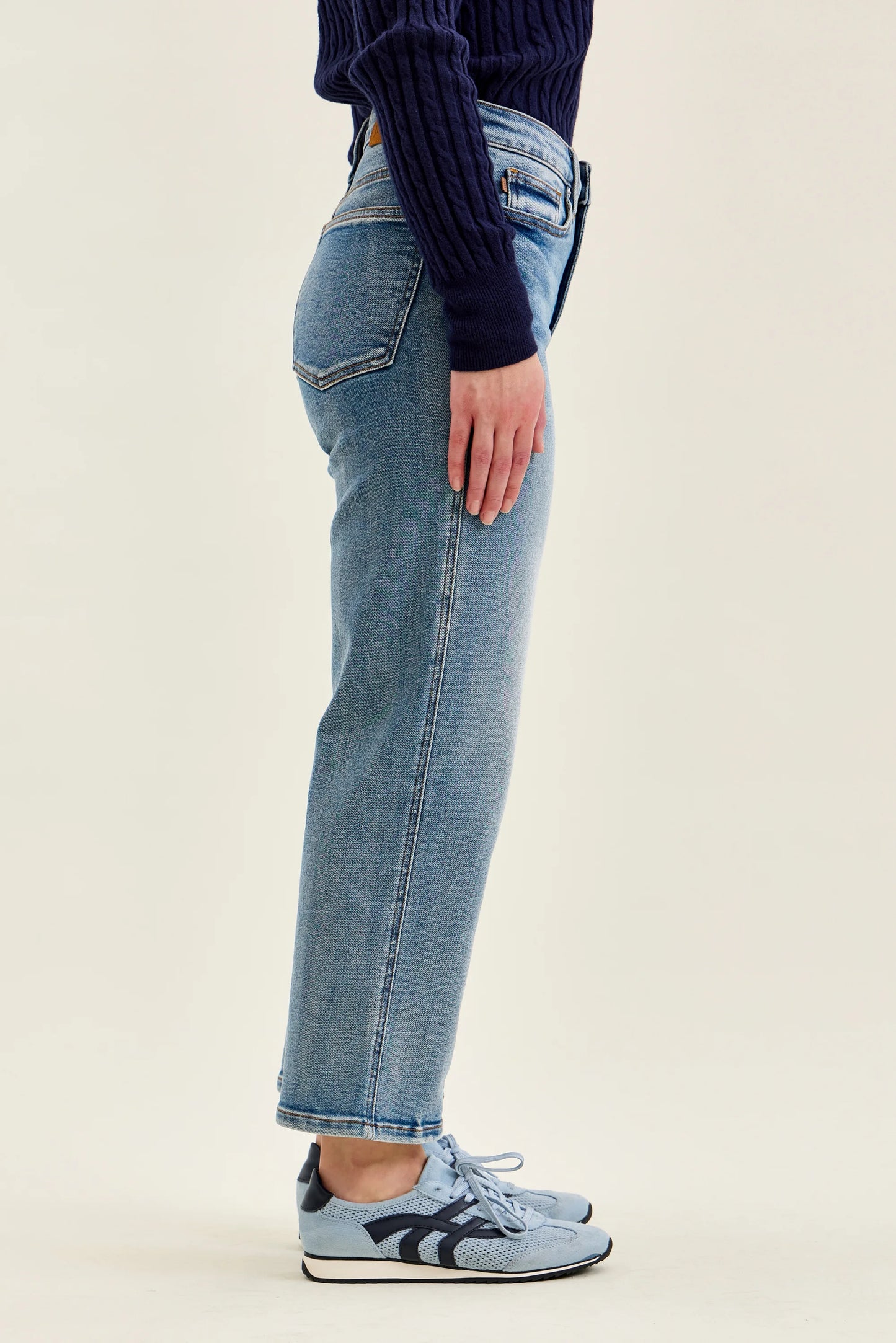 High Waist Petite Tummy Control Peggy Ankle Straight Jeans