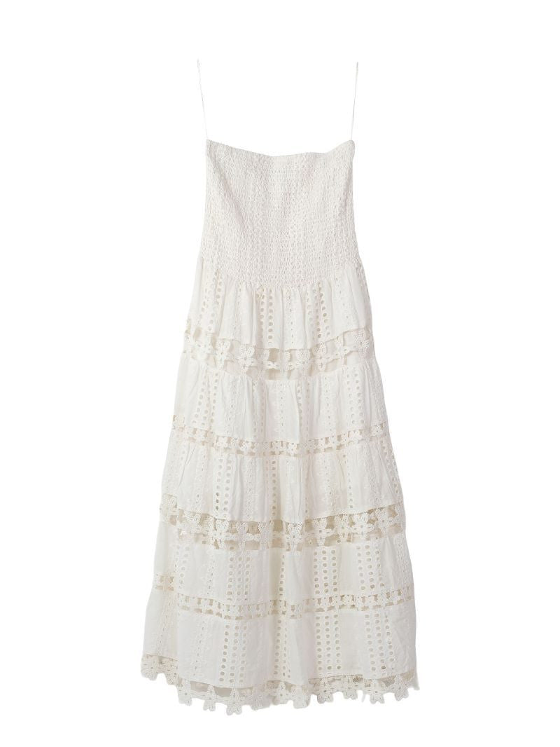 White Schiffli Dress