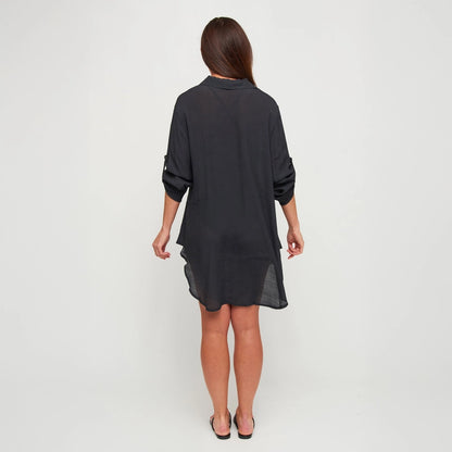 Lila Deep V-Neck Cover Up Top