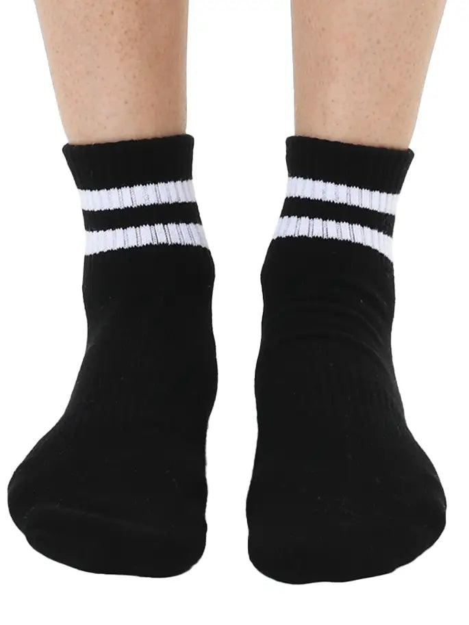 Black Stripe Grip Socks