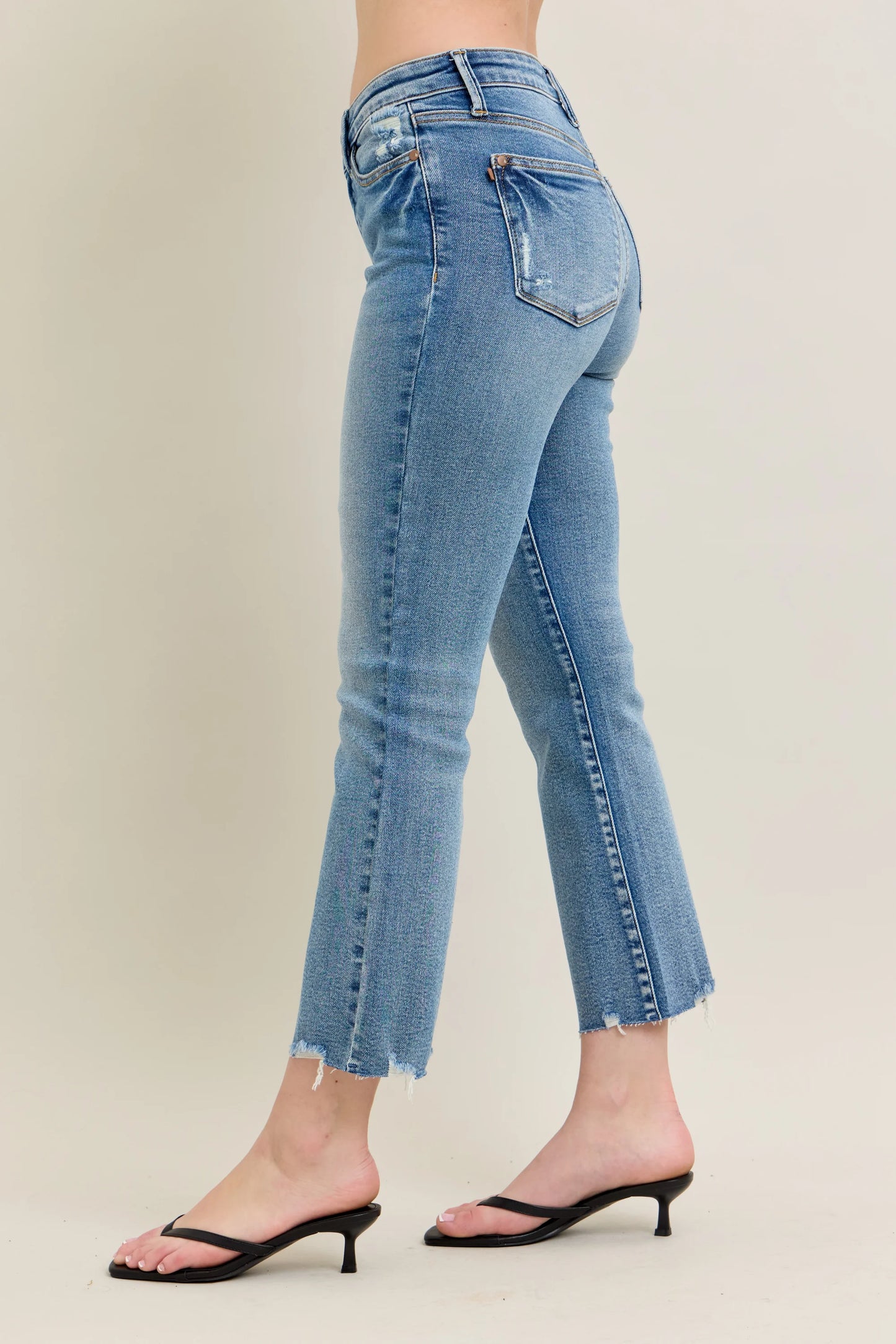 Vintage Wash Hem Kick Flare