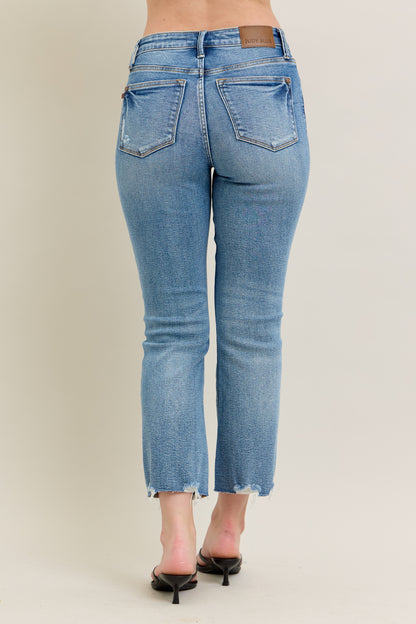 Vintage Wash Hem Kick Flare