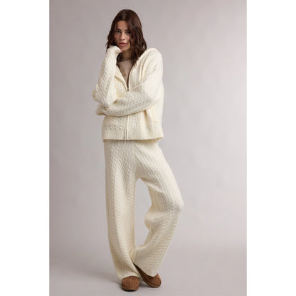 Elastic Waist Cable Knit Pants