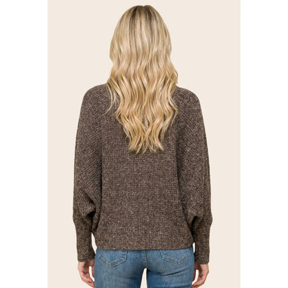 Waffle Batwing Dolman Sleeve Cardigan