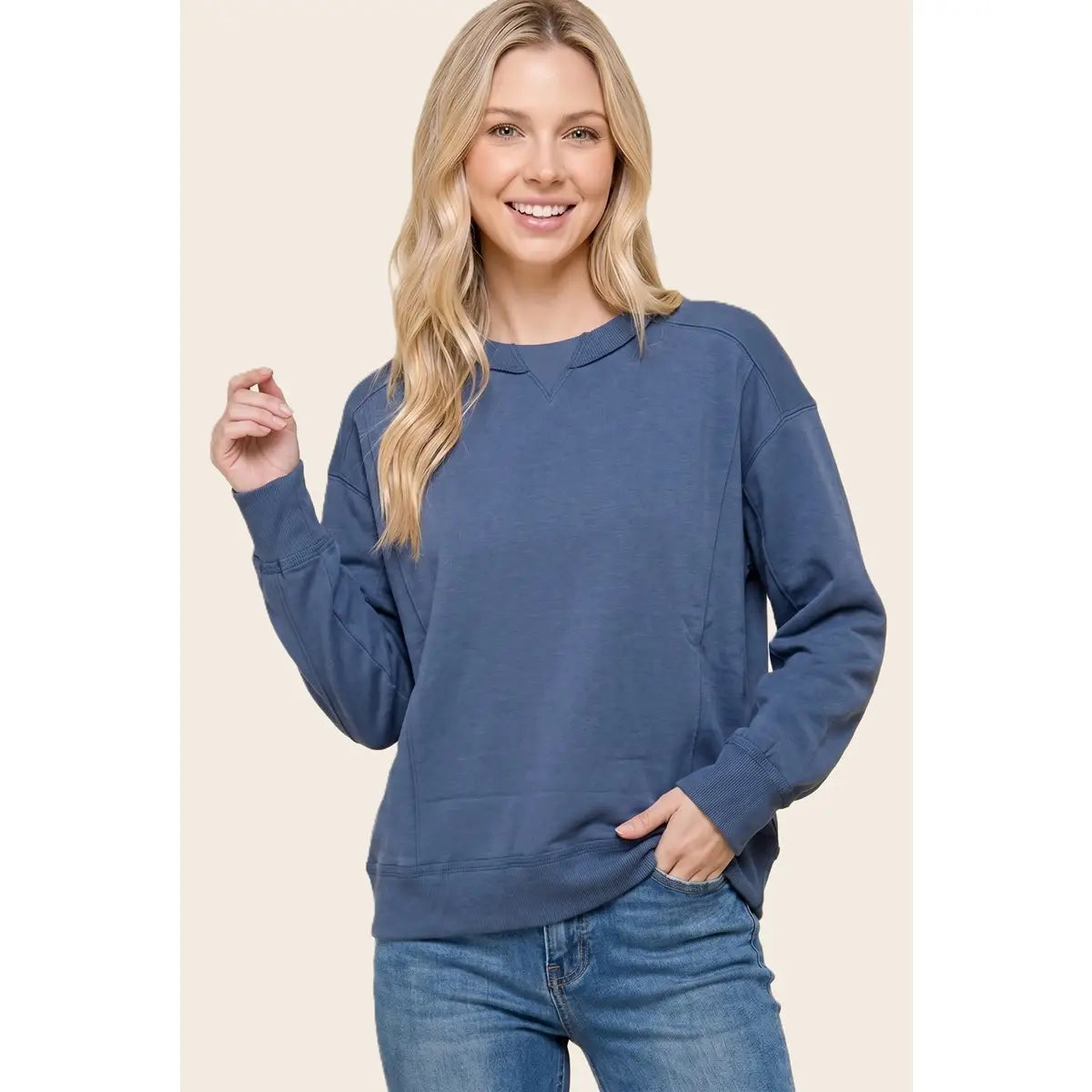 Seam Detailed Inner Brushed Sweatshirt