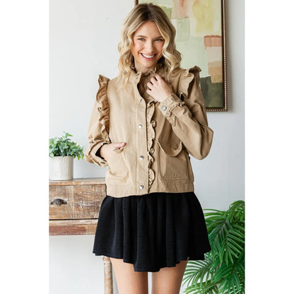 Khaki Ruffle Jacket