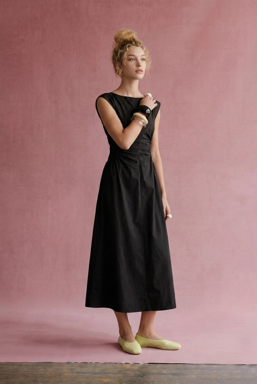 Ruched Waist Midi Dress | 2 Colors Available