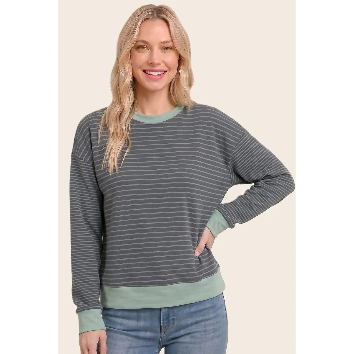 Micoro Brushed Stripe Sweatshirt