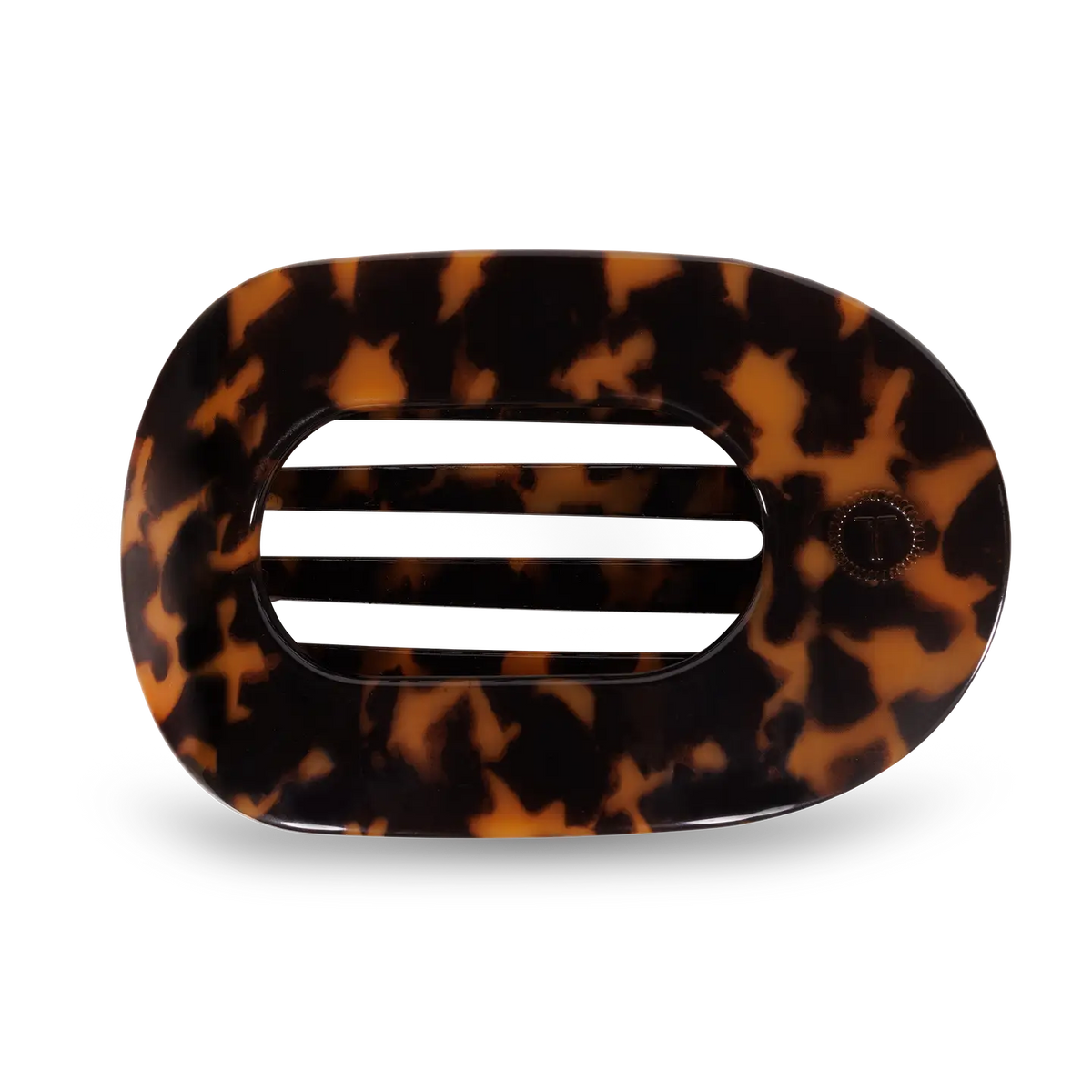 Round Flat Hair Clip | Tortoise | Large