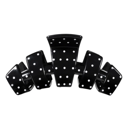 Classic Claw Clip | Black Polka Dot Party | Medium
