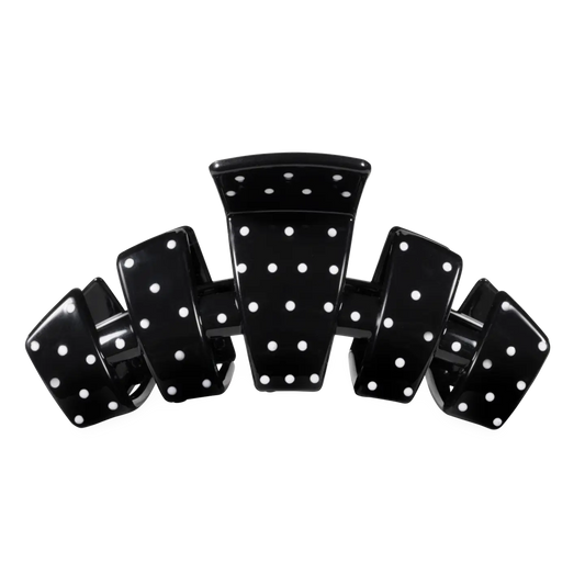 Classic Claw Clip | Black Polka Dot Party | Medium
