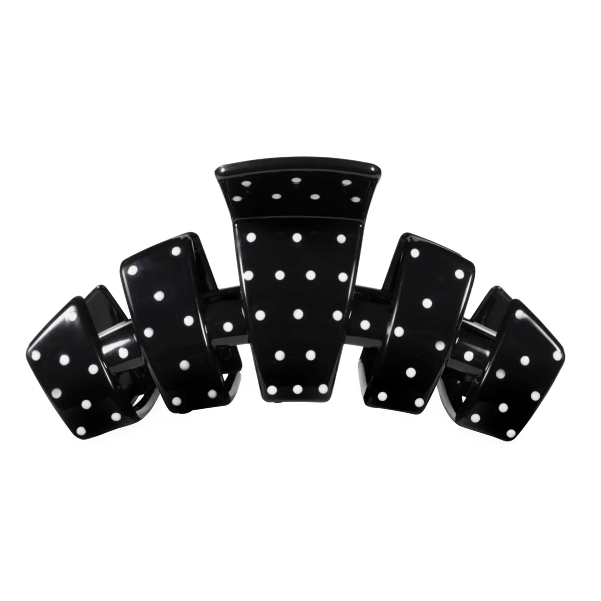 Classic Claw Clip | Black Polka Dot Party | Large