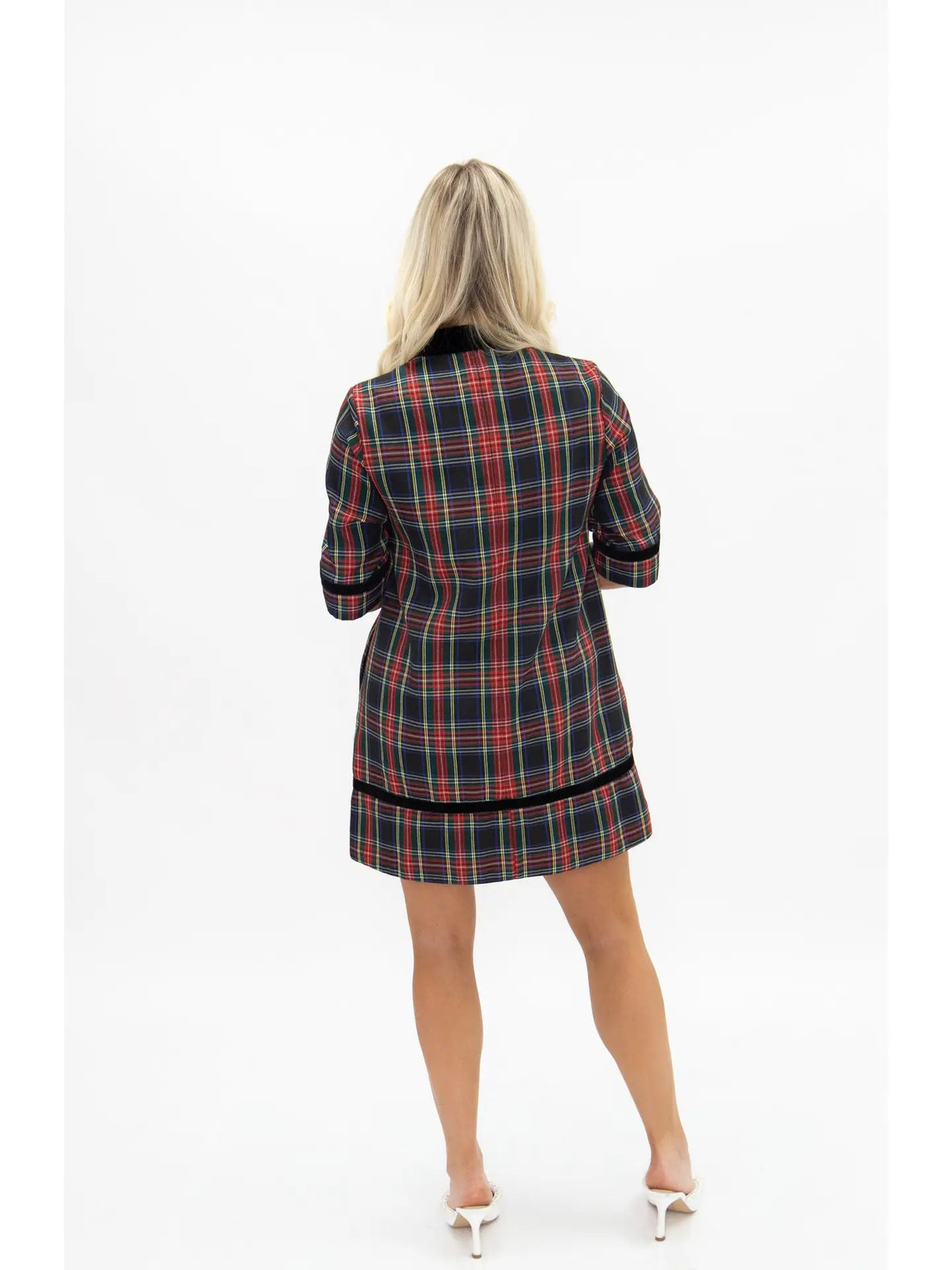 Tunic Dress with Velvet Trim